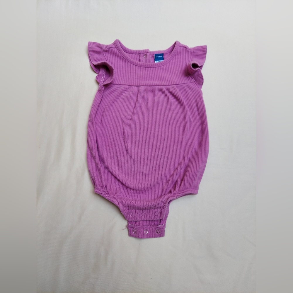 Ruffle sleeve purple Old Navy ribbed onesie